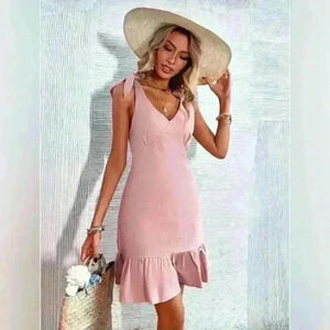 NWT Brand new, blush pink cotton muslin cami dress